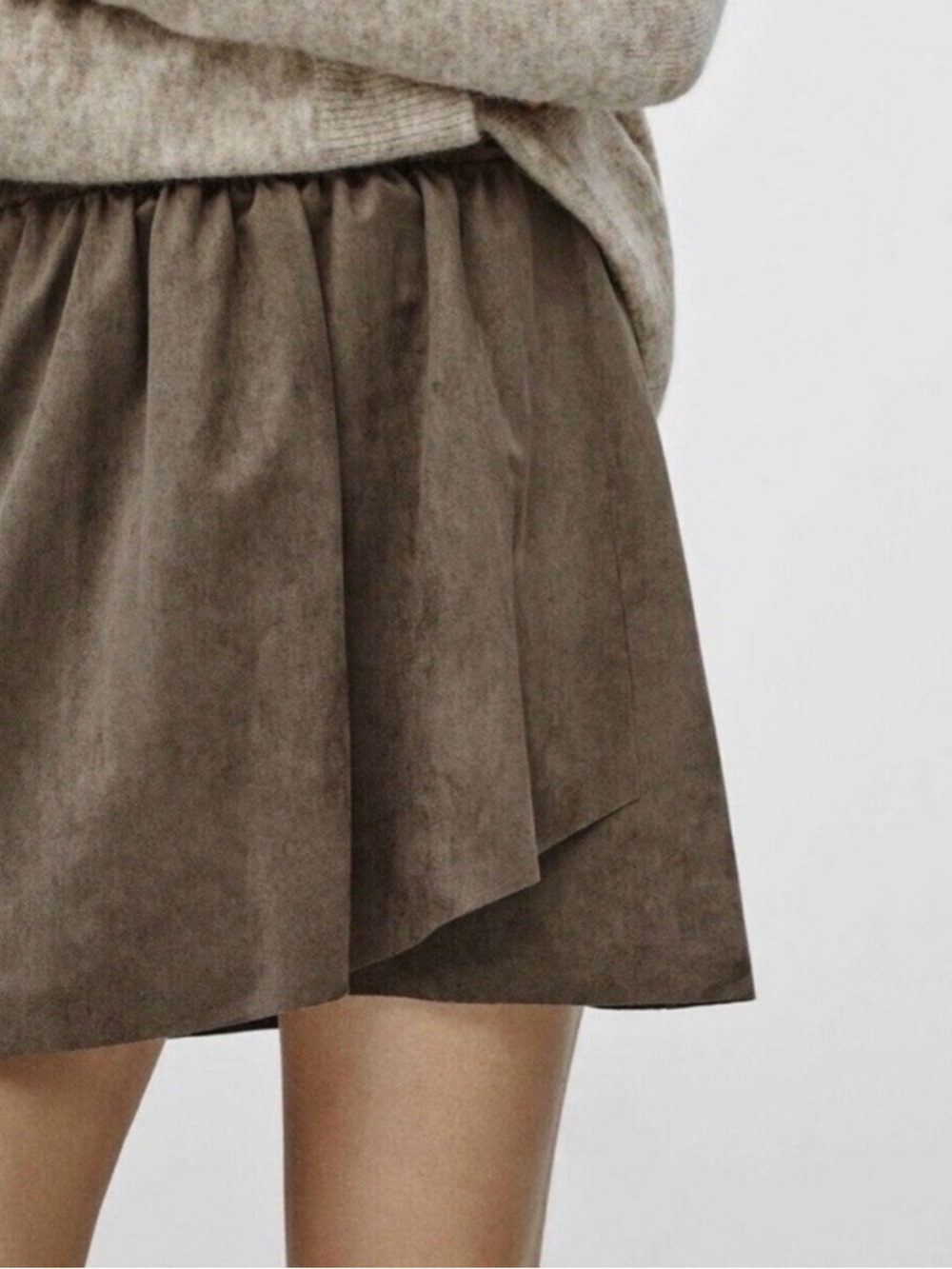 WILFRED FREE NESCHER Suede A Line skirt in BLACK S